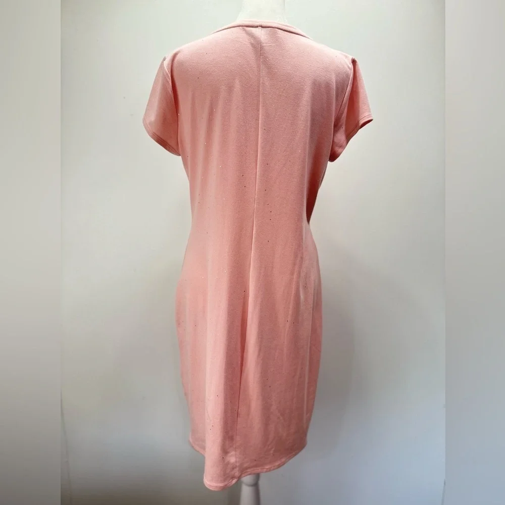 Juicy Couture Pale Pink Glitter Sparkle Knot Front Sheath Dress Size Medium